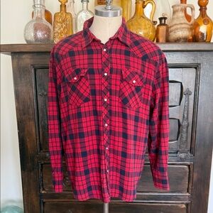 Red and Blue Plaid Men's Shirt Cactus Brand